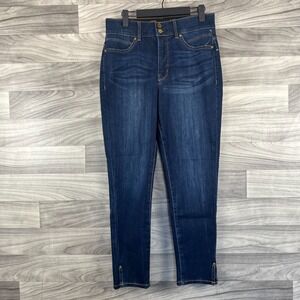 Seven7 Ankle Skinny Jeans Womens Size 10 Blue Denim High Rise 2 Button Dark Wash